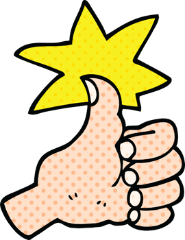 comic book style cartoon thumbs up symbol png