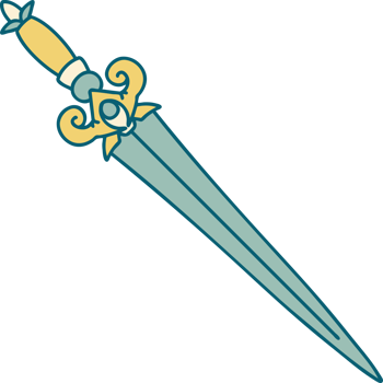 iconic tattoo style image of a dagger png