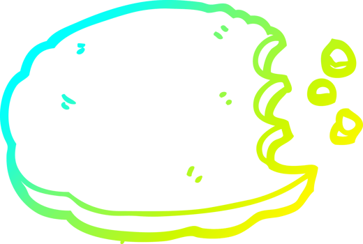 cold gradient line drawing of a cartoon cookie png