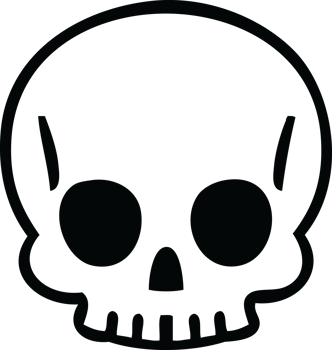 quirky line drawing cartoon skull png