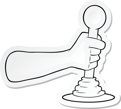 sticker of a cartoon hand pulling lever png