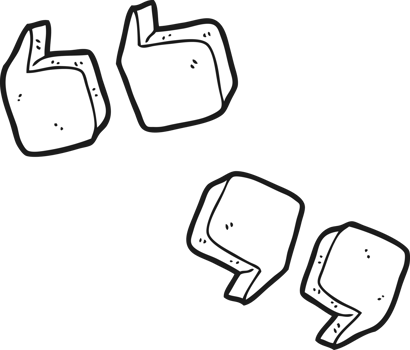 black and white cartoon quotation marks png