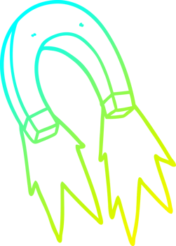 cold gradient line drawing of a cartoon magnet png