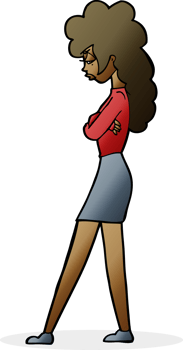cartoon annoyed woman png