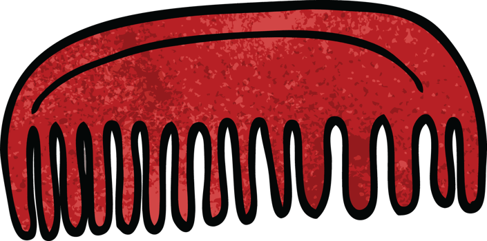cartoon doodle plastic comb png