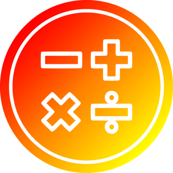 math symbols circular in hot gradient spectrum png