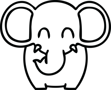 quirky line drawing cartoon elephant png