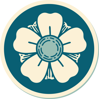sticker of tattoo in traditional style of a flower png