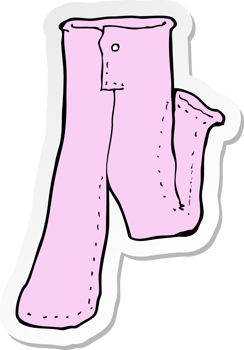 sticker of a cartoon pair of pink pants png