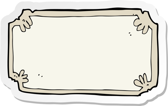 sticker of a cartoon old frame banner png