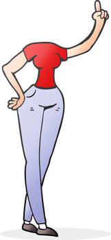 cartoon female body with raised hand png