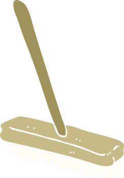 flat color illustration cartoon sweeping brush png