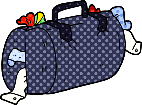 cartoon luggage drawing png