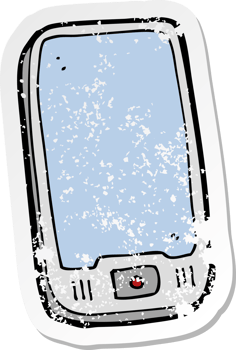 retro distressed sticker of a cartoon computer tablet png