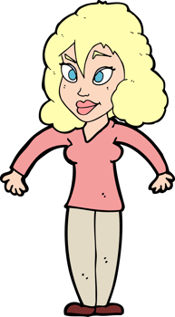 cartoon woman shrugging shoulders png