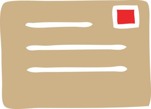 flat color retro cartoon paper envelope png