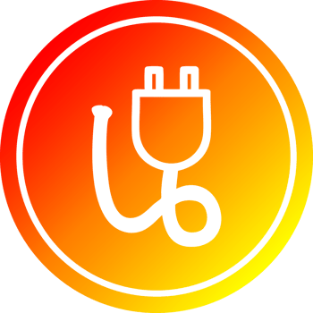 electrical plug circular in hot gradient spectrum png
