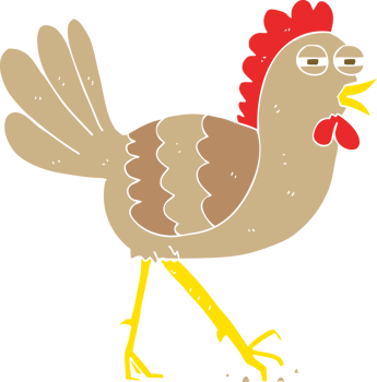 flat color illustration of a cartoon chicken png