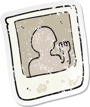 retro distressed sticker of a cartoon old instant photograph png