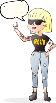 speech bubble cartoon rock woman png