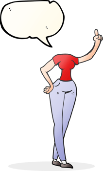 speech bubble cartoon female body with raised hand png