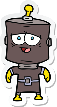 sticker of a cartoon robot png