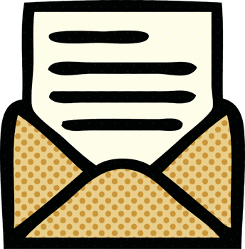 comic book style cartoon letter and envelope png