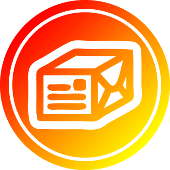 wrapped parcel circular in hot gradient spectrum png