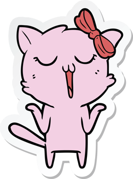 sticker of a cartoon cat png