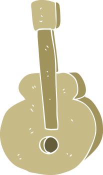 flat color illustration of a cartoon guitar png