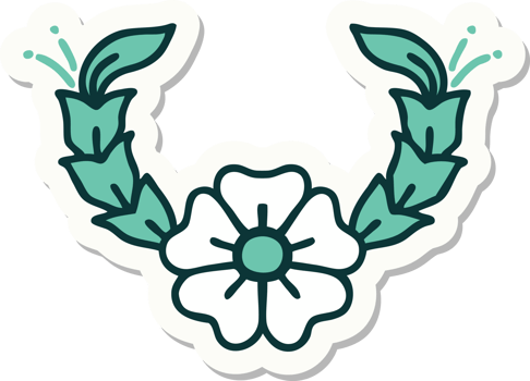 sticker of tattoo in traditional style of a decorative flower png