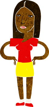 cartoon woman with hands on hips png