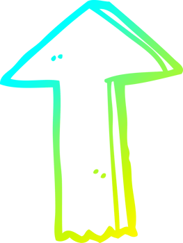 cold gradient line drawing of a cartoon arrow png