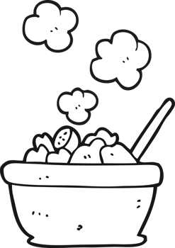 black and white cartoon salad png