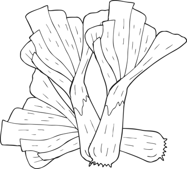 black and white cartoon leeks png