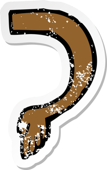 retro distressed sticker of a cartoon arm png