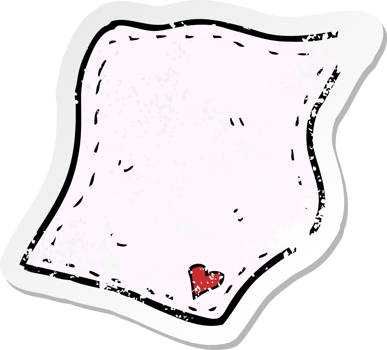 retro distressed sticker of a cartoon handkerchief png