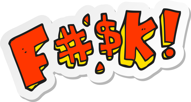 sticker of a cartoon swearword png
