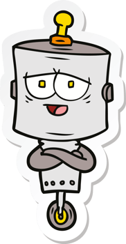 sticker of a cartoon robot png