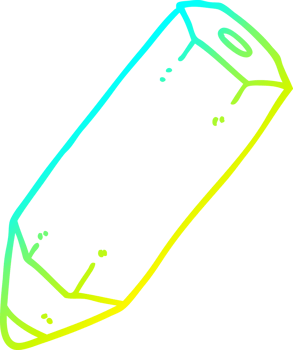 cold gradient line drawing of a cartoon pencil png