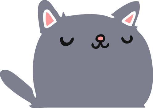 cartoon of cute kawaii cat png
