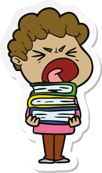 sticker of a cartoon furious man png