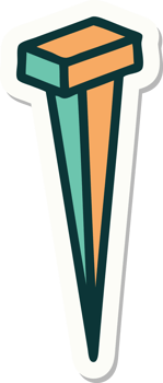 sticker of tattoo in traditional style of iron nail png
