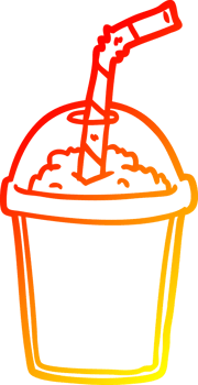 warm gradient line drawing of a iced smoothie png