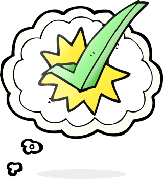 thought bubble cartoon tick symbol png