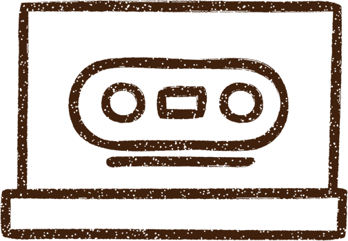 Retro Cassette Charcoal Drawing png