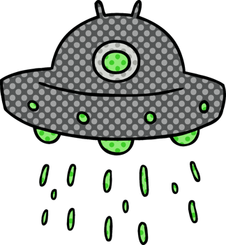 cartoon doodle of an alien ship png