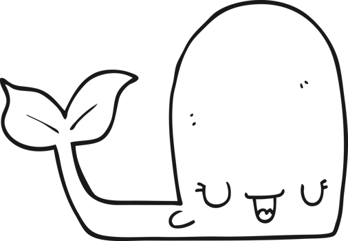 cartoon happy whale png