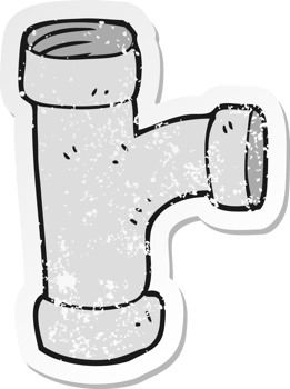 retro distressed sticker of a cartoon pipe png