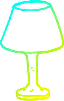 cold gradient line drawing of a cartoon decorative lamp png